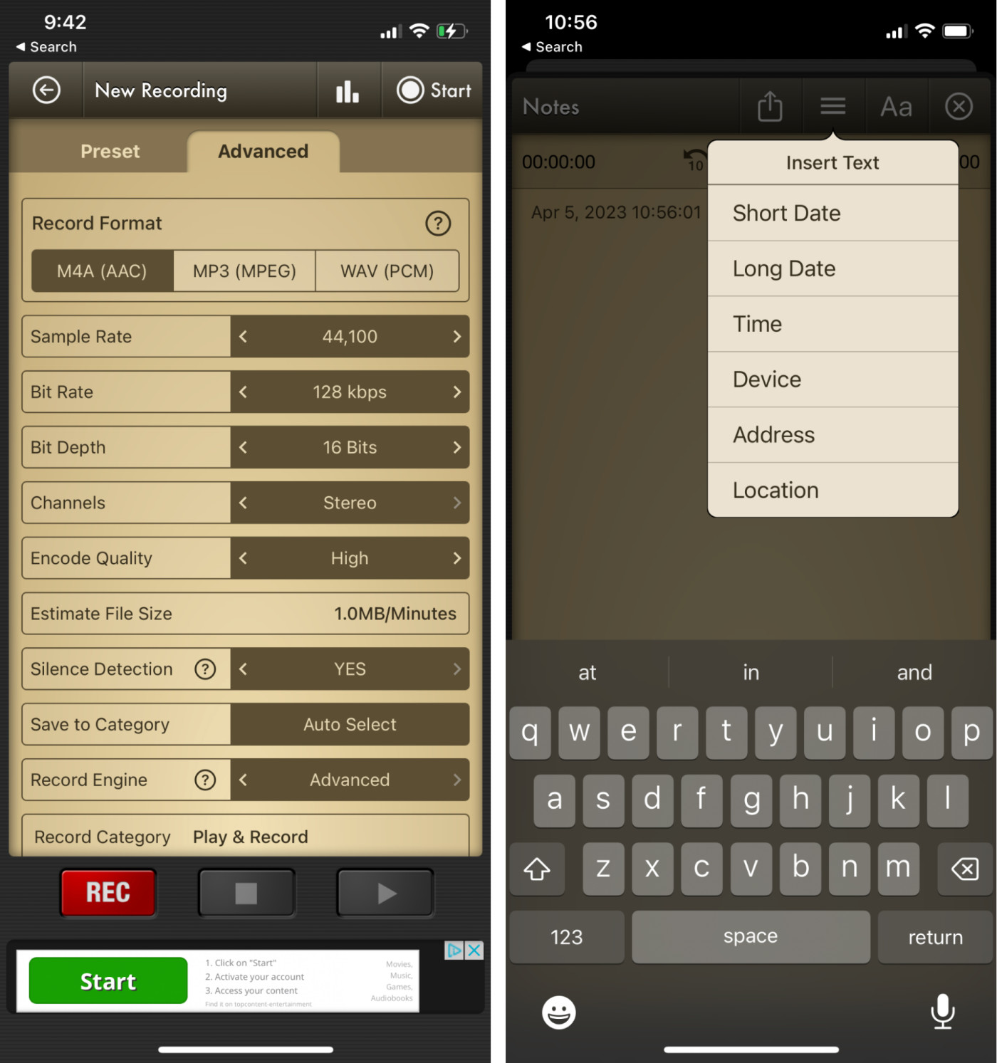Voice Record Pro, our pick for the best iPhone voice recorder app for audio customization