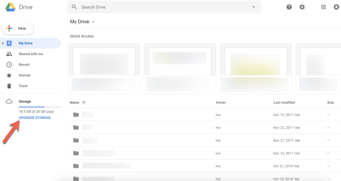 Google Keep storage