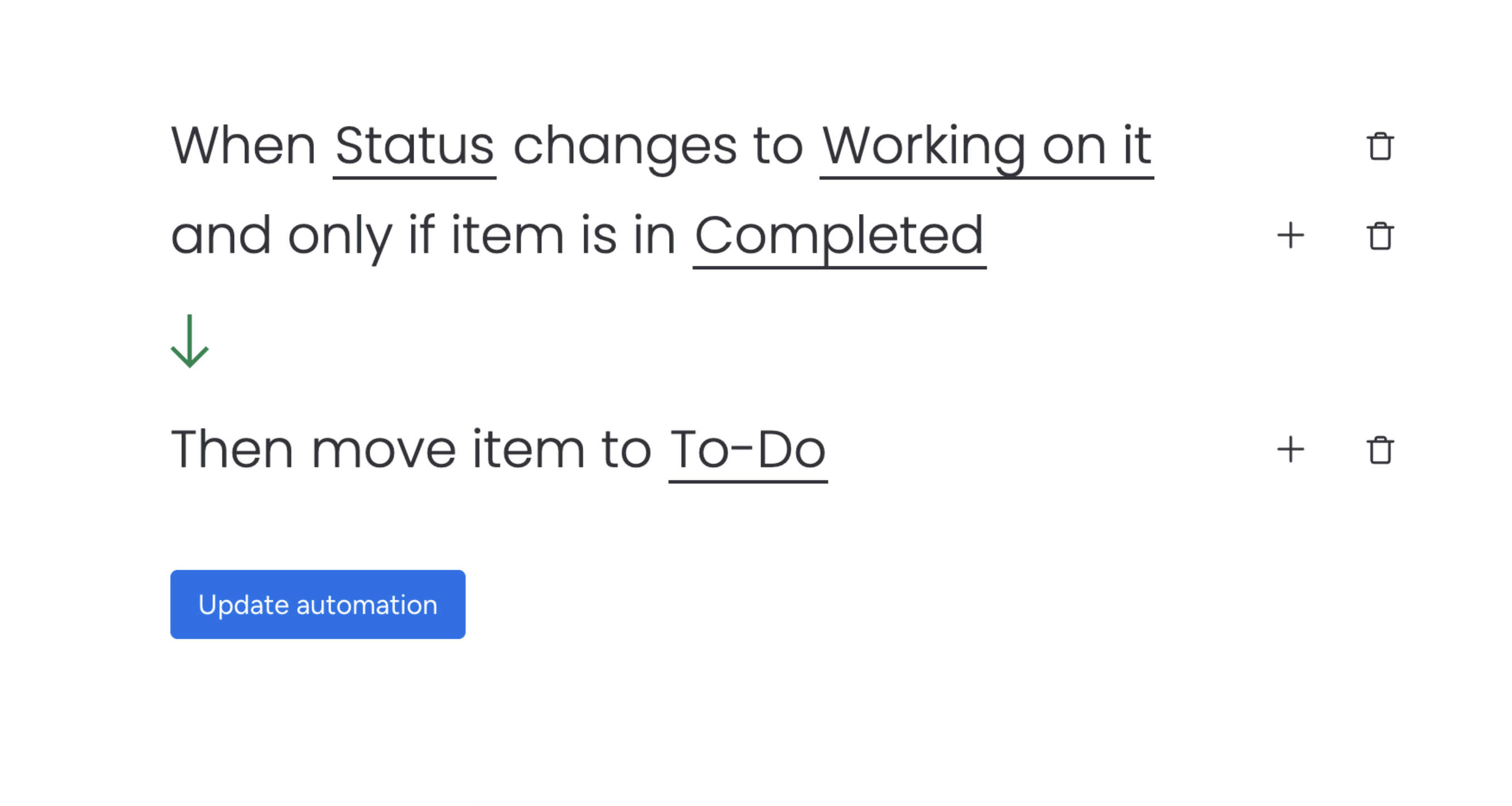 A screenshot of monday, an enterprise workflow management software. 
