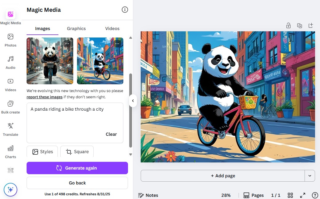 The Magic Media section in Canva AI