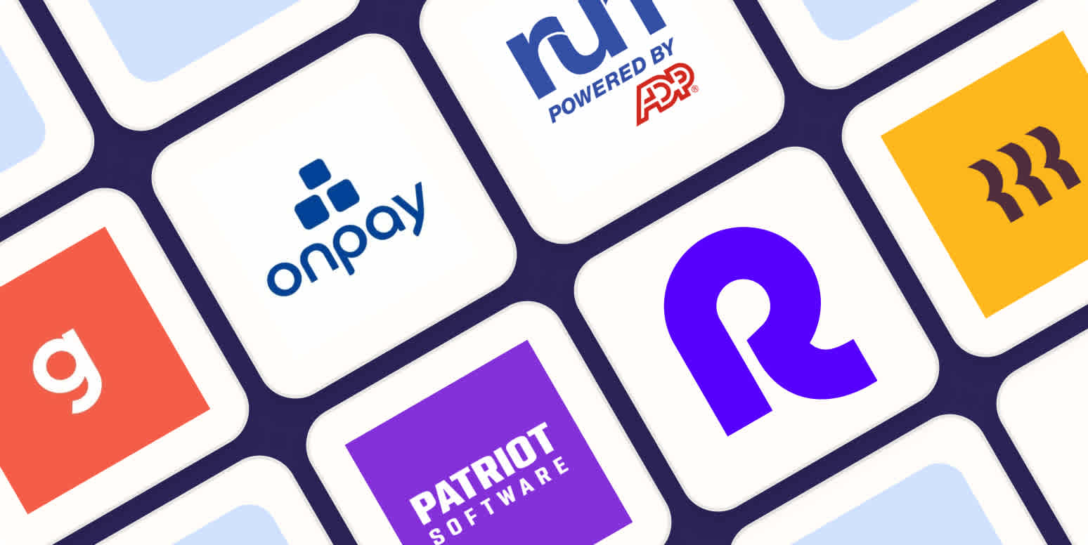Hero image with the logos of the best payroll systems