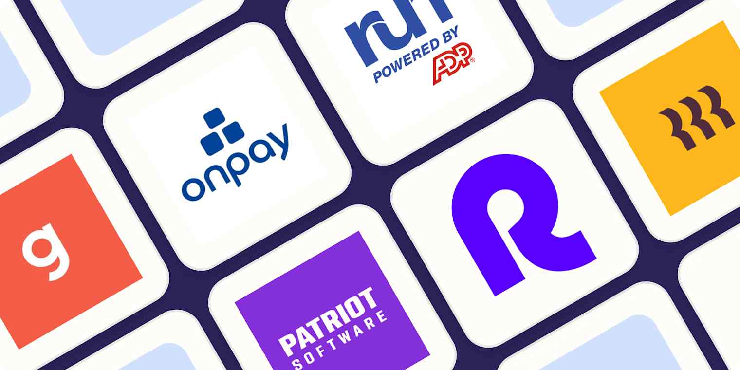 Hero image with the logos of the best payroll systems