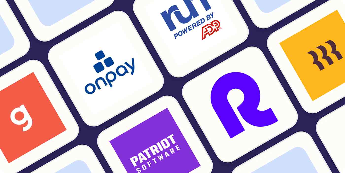 Hero image with the logos of the best payroll systems