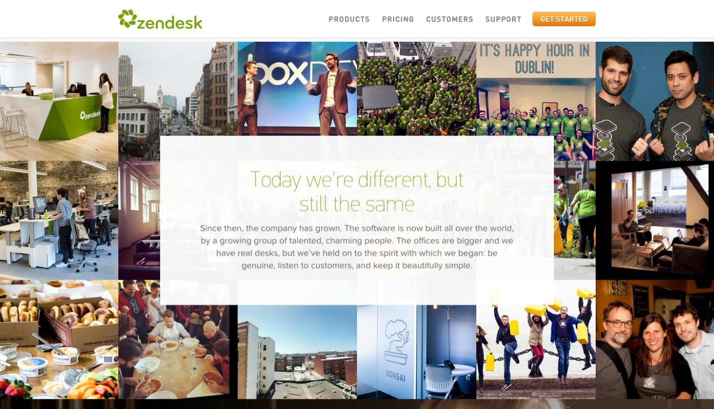 Zendesk about page