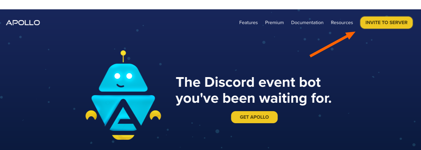 A screenshot shows a user inviting Apollo, a Discord calendar bot, to their channel. 