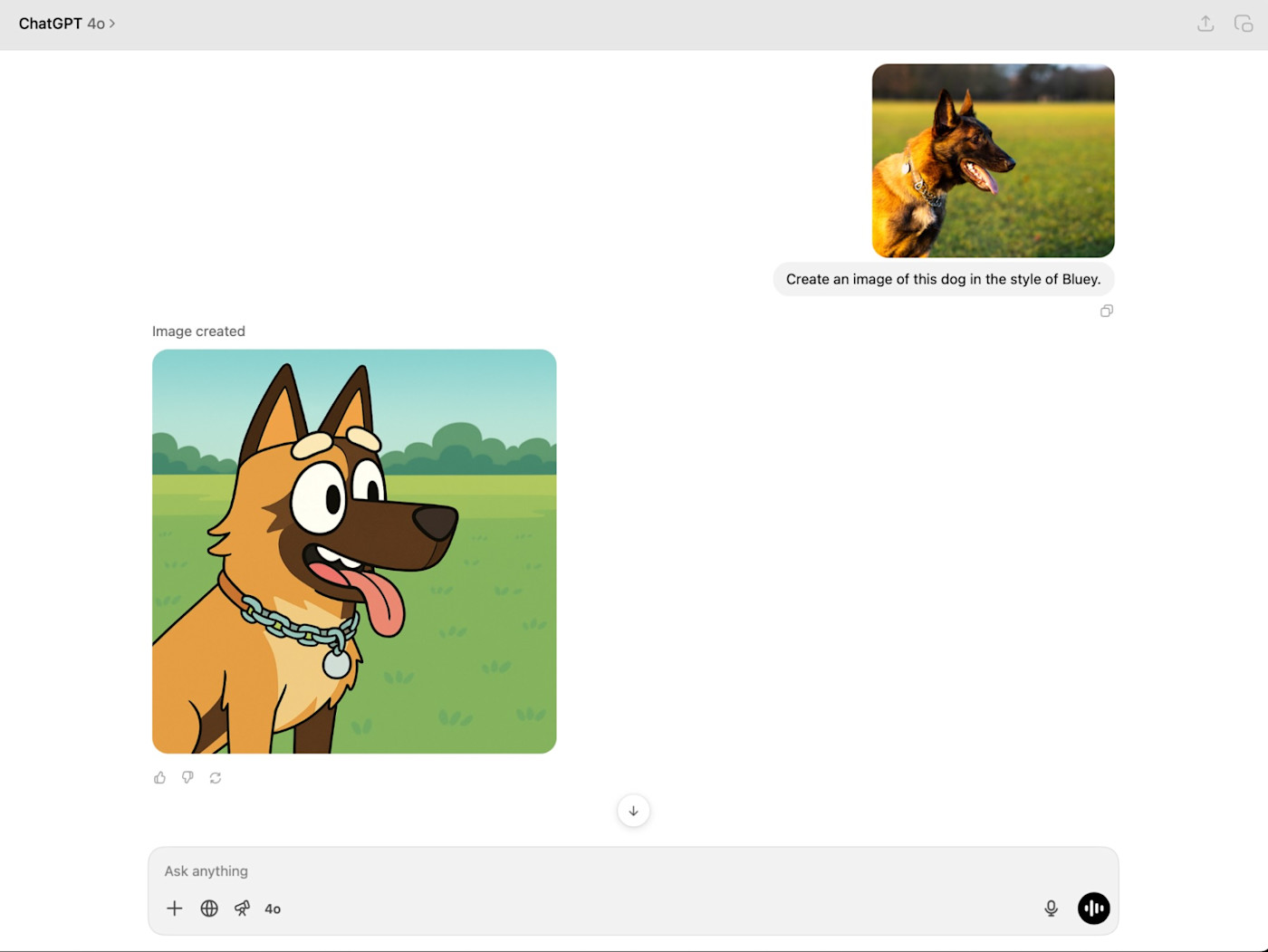Uploading an image to create a new image in ChatGPT