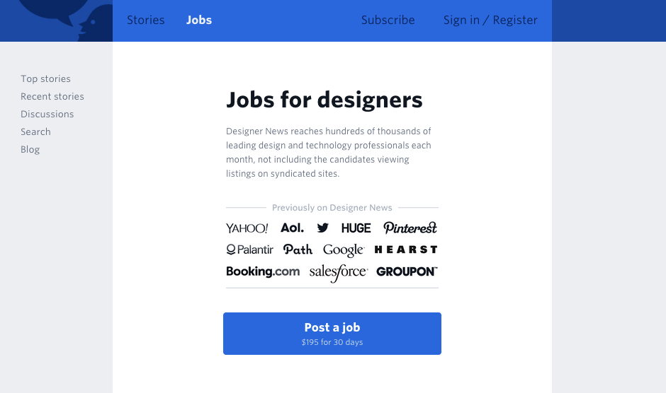 Designer News jobs
