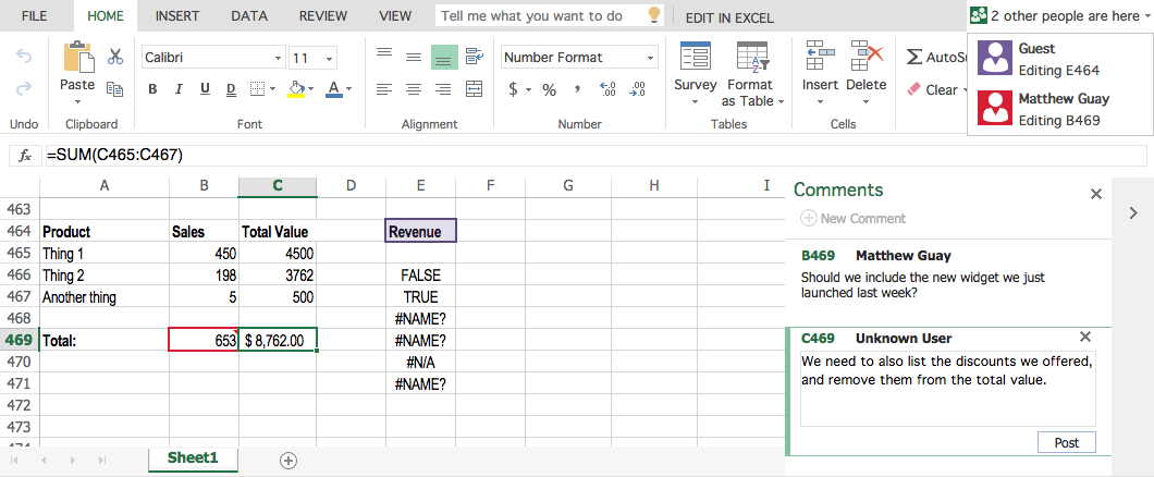 download copy of Excel Online spreadsheet