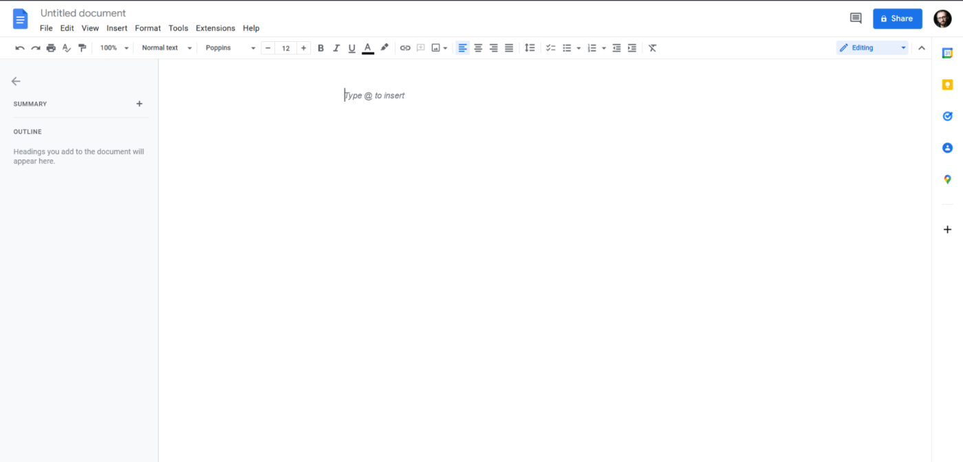 Google Docs blank page