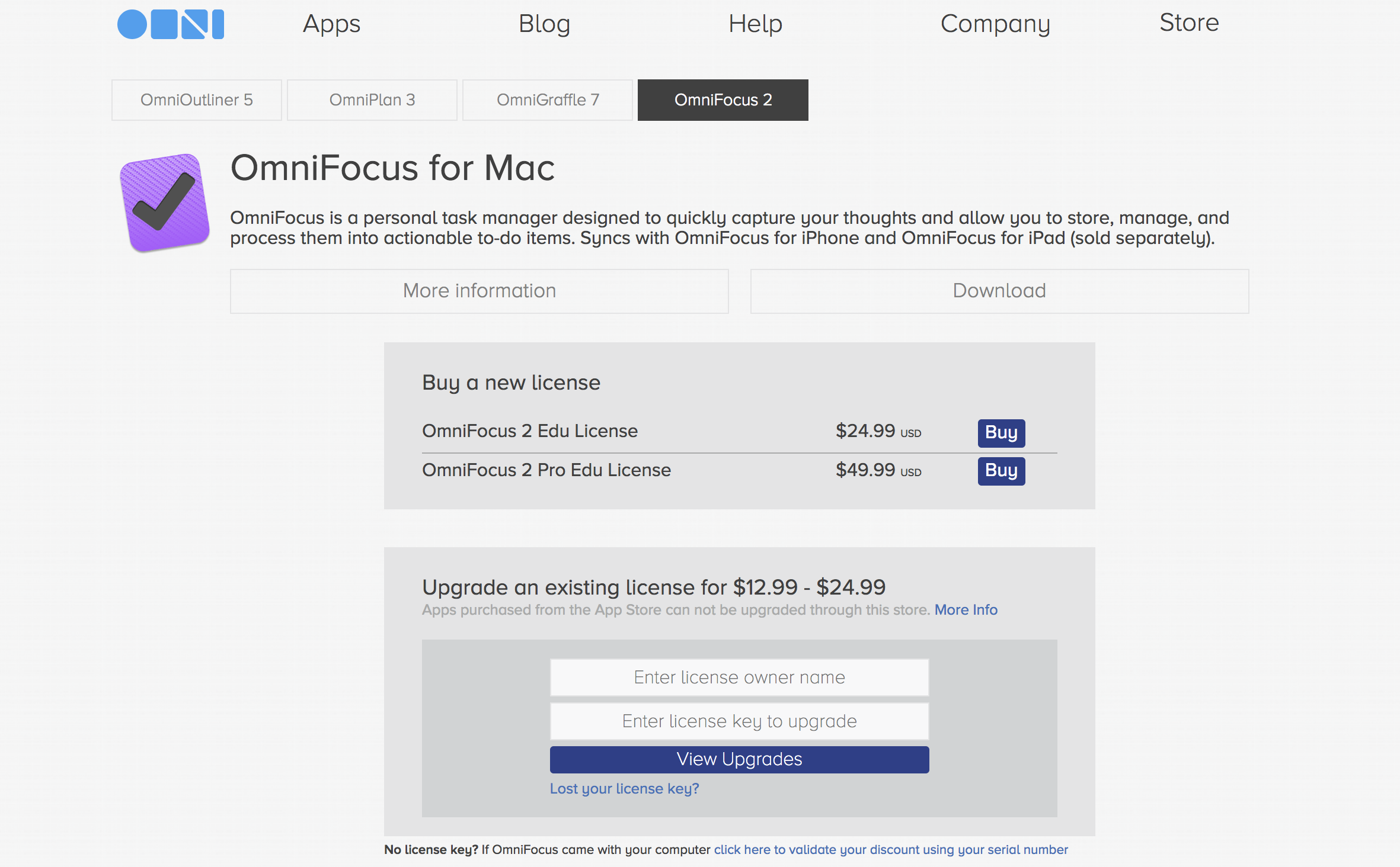 OmniFocus student discount