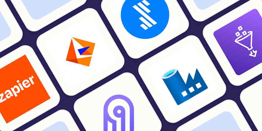 Hero image with the logos of the best data integration tools