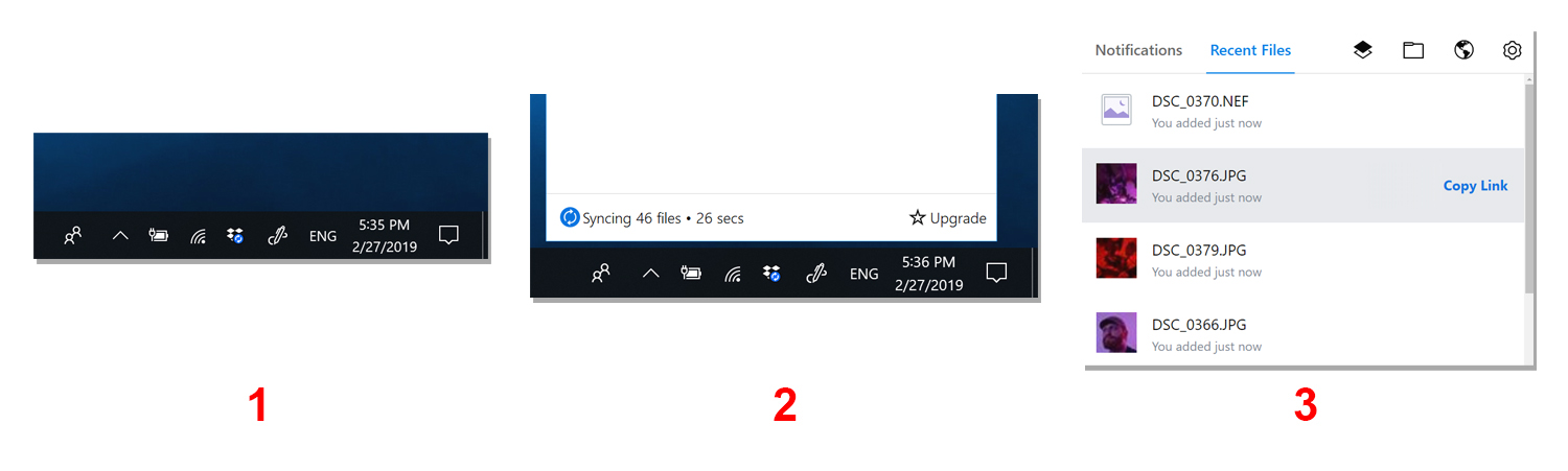 Steps to see that Dropbox is syncing