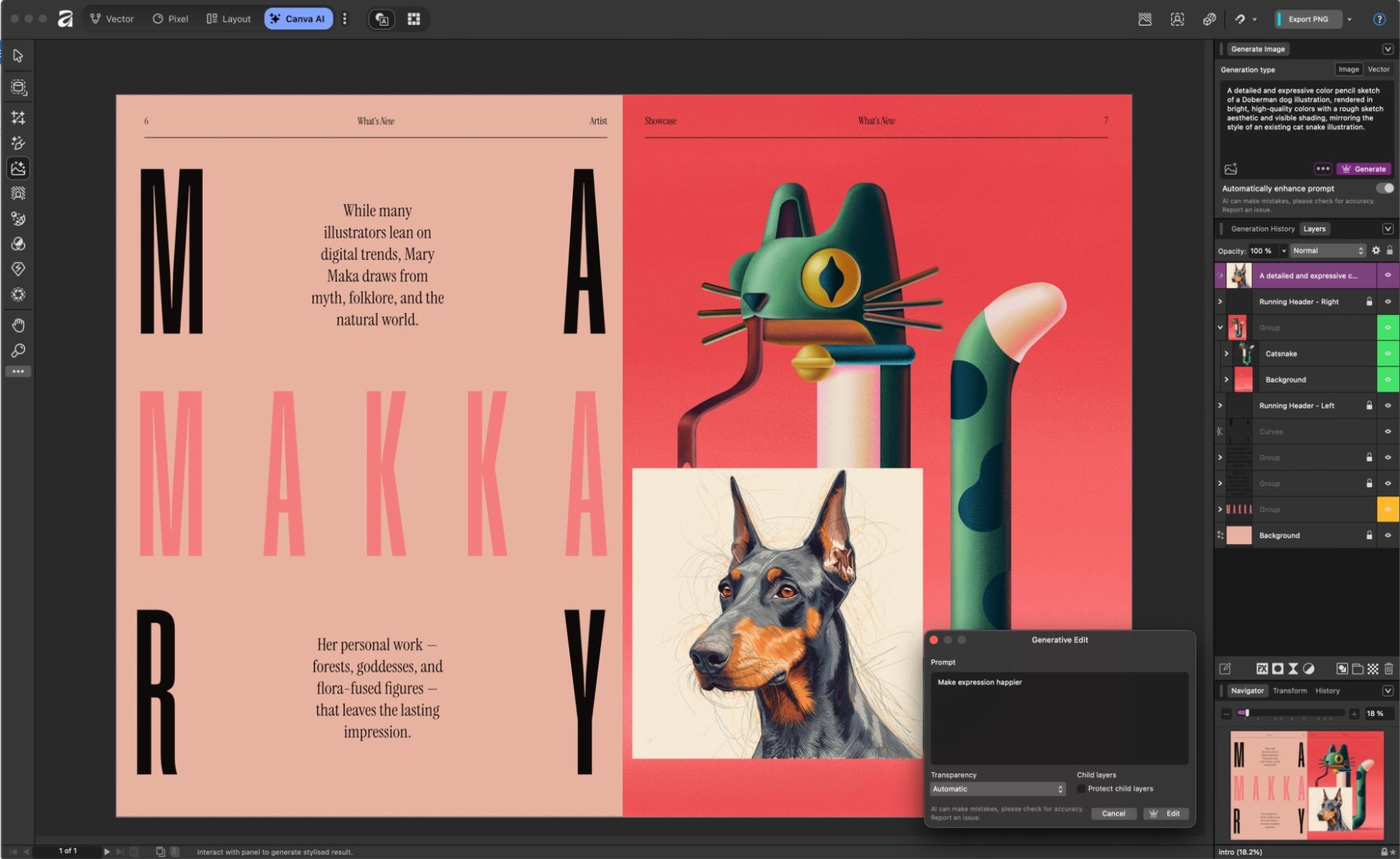 Affinity, our pick for the best free Photoshop alternative for professional photo retouching and editing