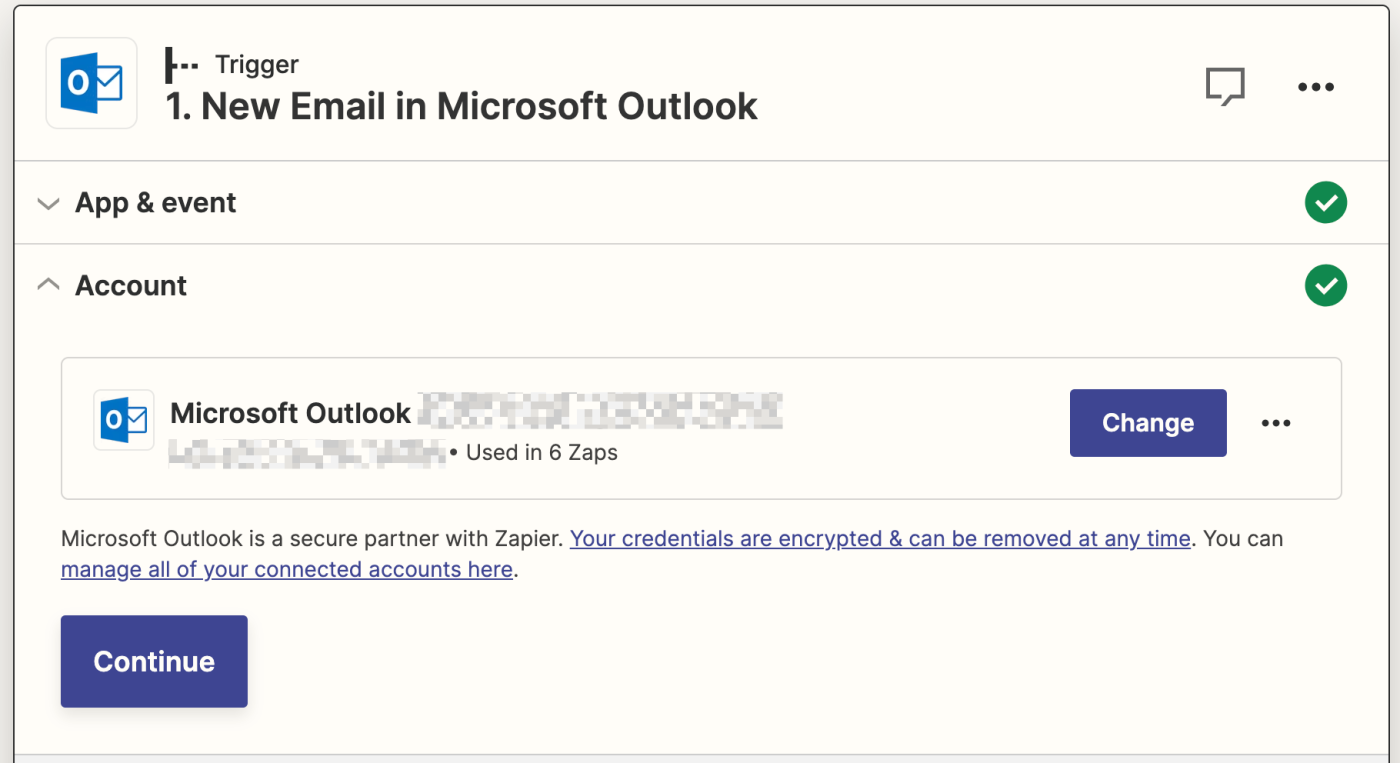 Screenshot of Outlook authentication