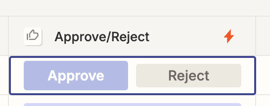 Screenshot of approve buttons