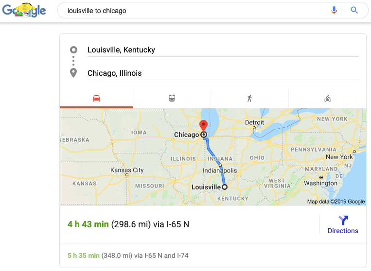 Google Search travel estimates