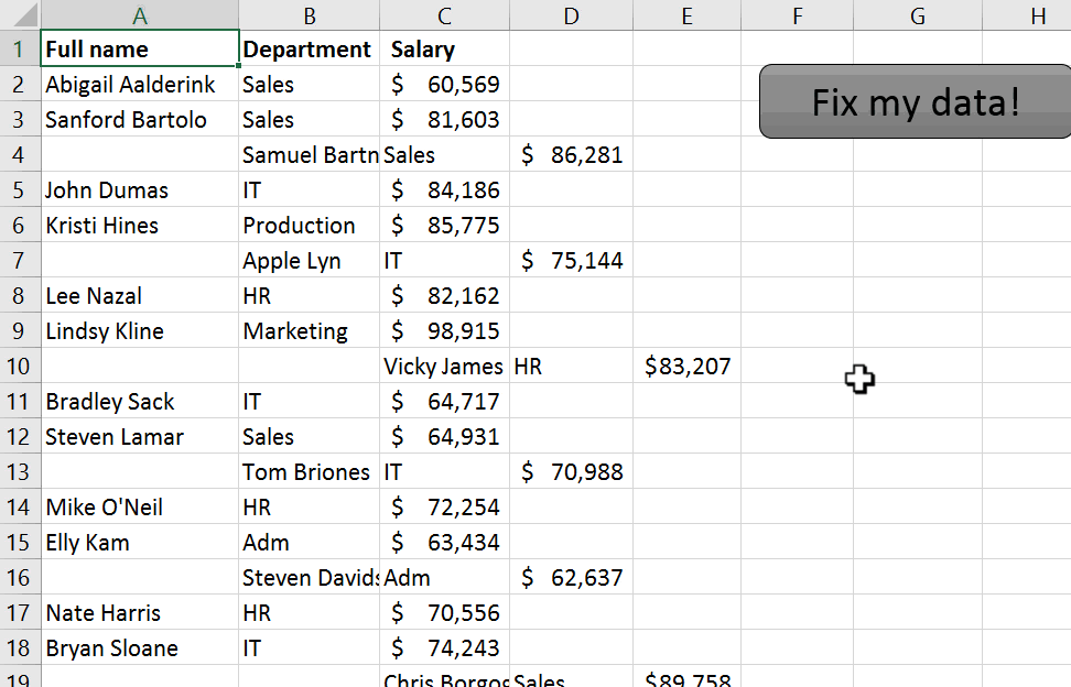 example macro running in Excel