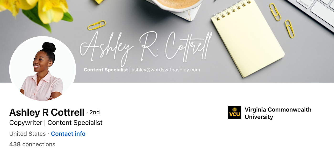 Screenshot of a LinkedIn banner idea showing your workstation.