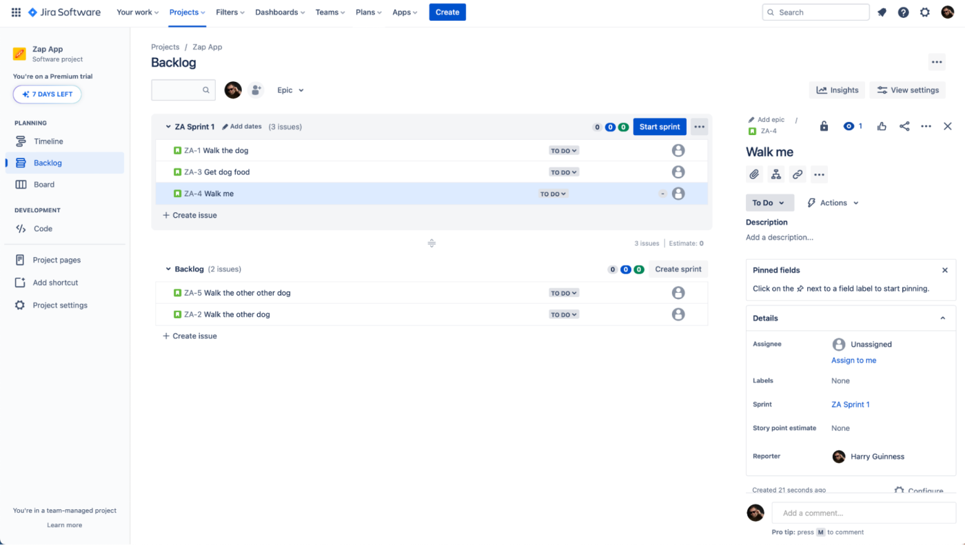Jira, our pick for the best Trello alternative for managing Agile development workflows.