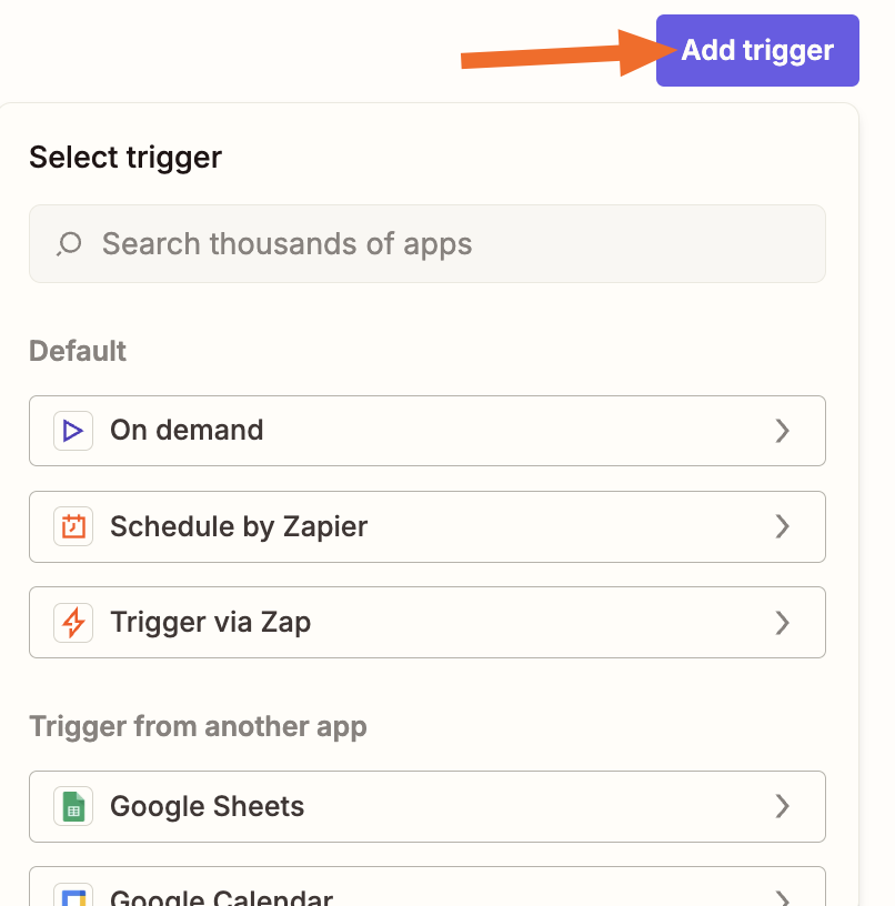 Adding a trigger to a Zapier Agent