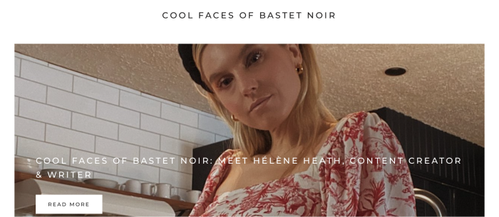 A screenshot of the Cool Faces blog series