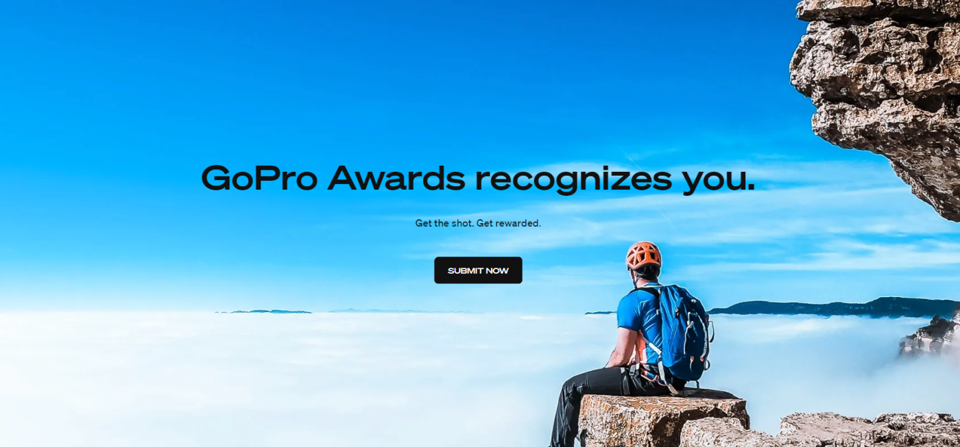 Screenshot showcasing GoPro's awards program