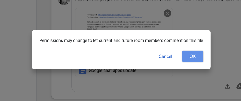 Share Documents in Google Chat