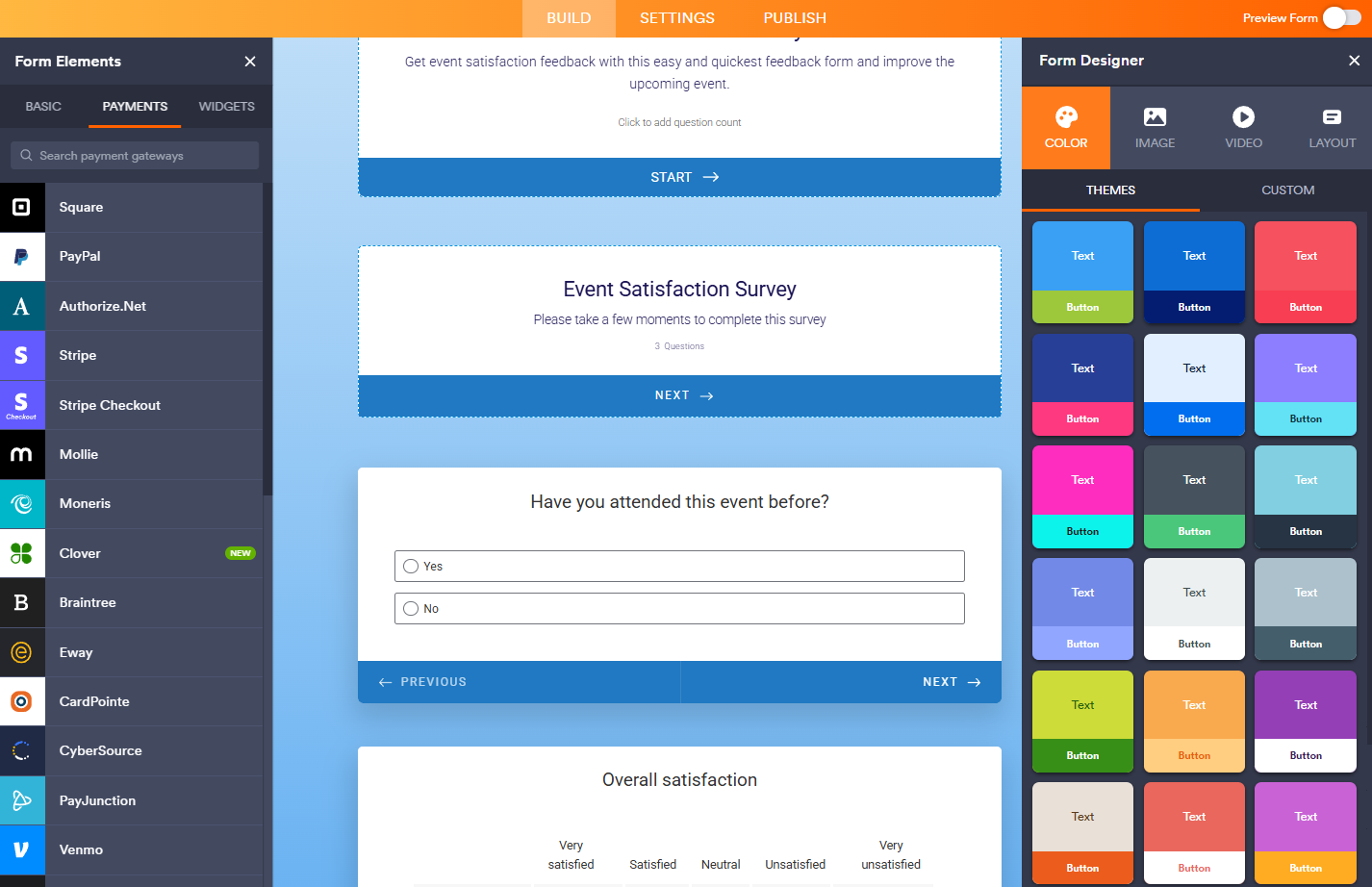 Taking payments in Jotform