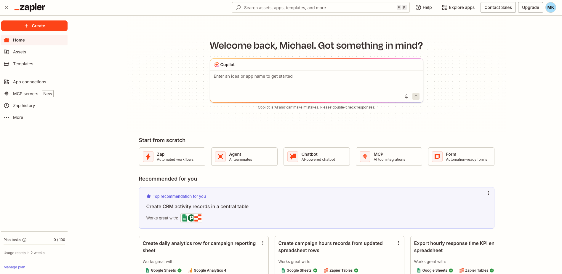 Screenshot illustrating a Salesforce AI orchestration using Zapier.