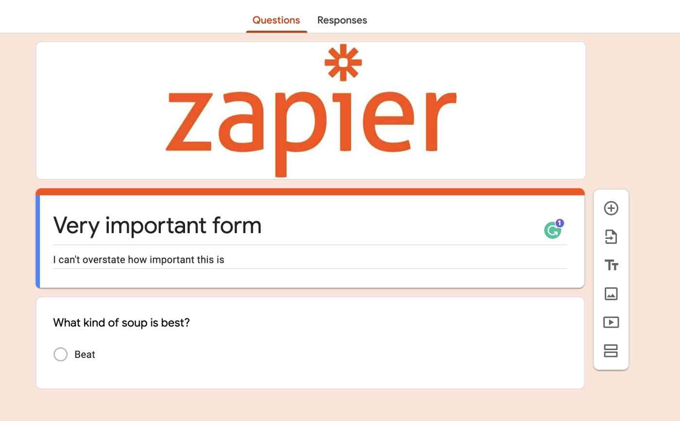 Logo in a header image on Google Forms