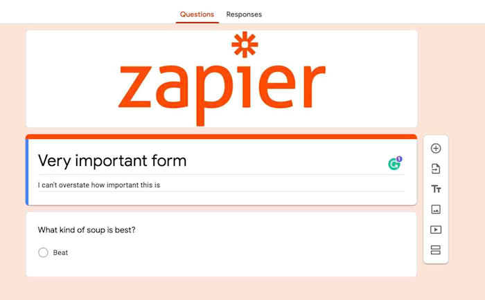 Logo in a header image on Google Forms