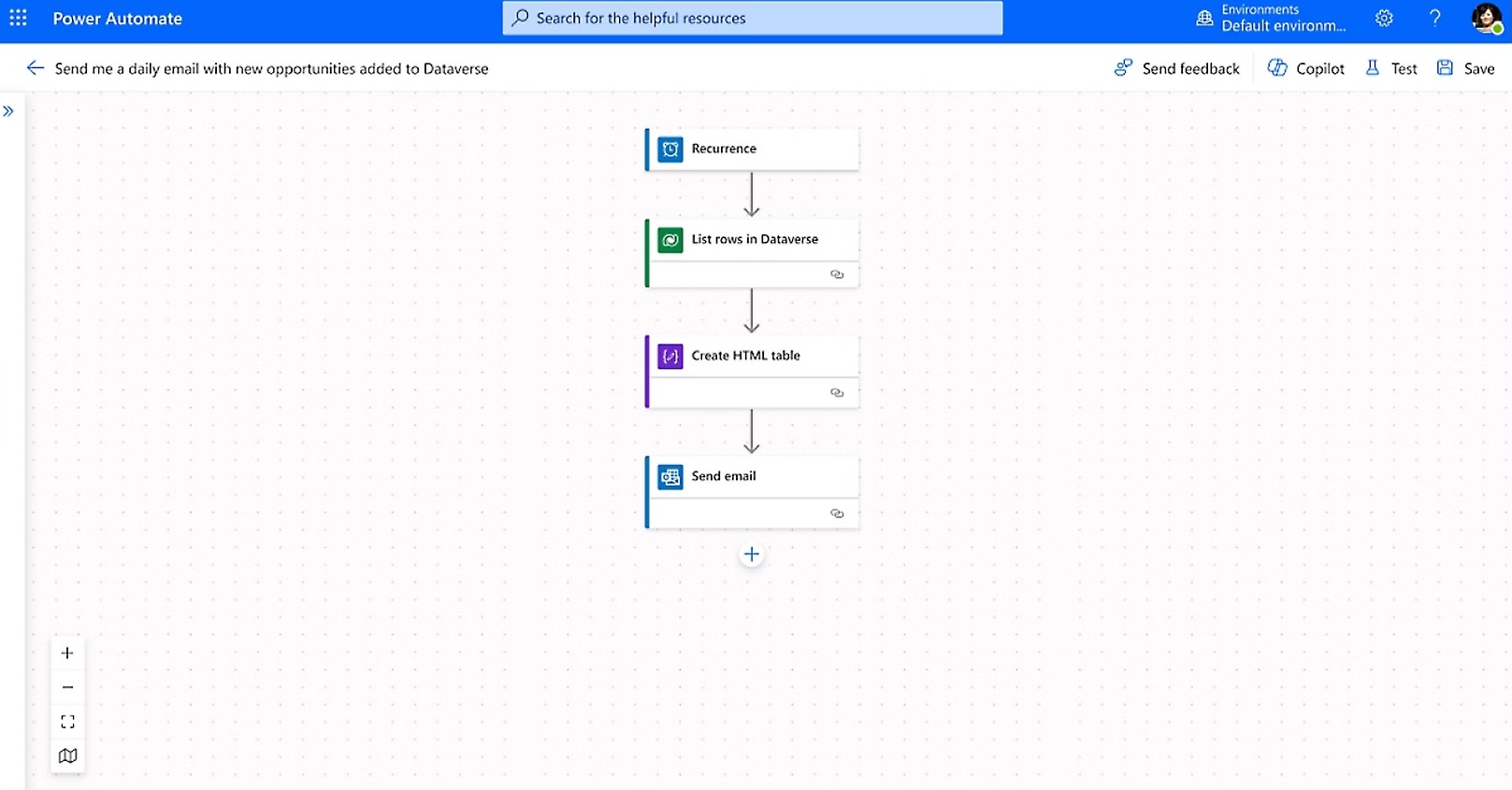 An automated workflow in Microsoft Power Automate