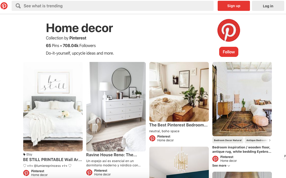 Pinterest home decor collections