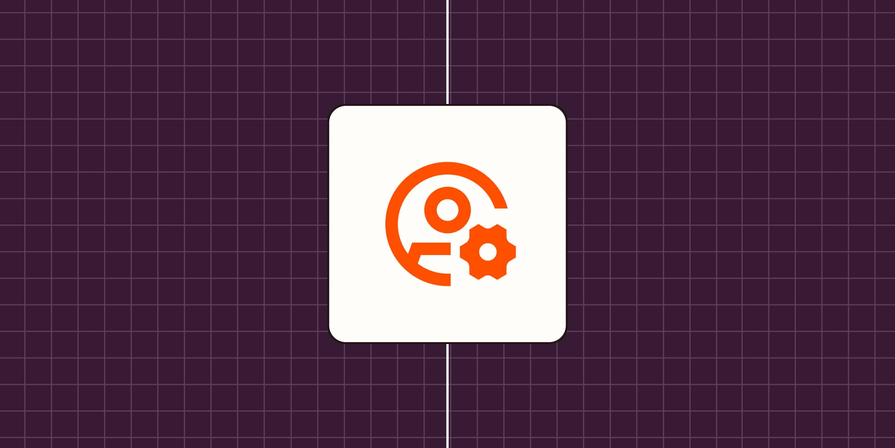 Hero image with an icon of a person and a cog representing CRM or ERP