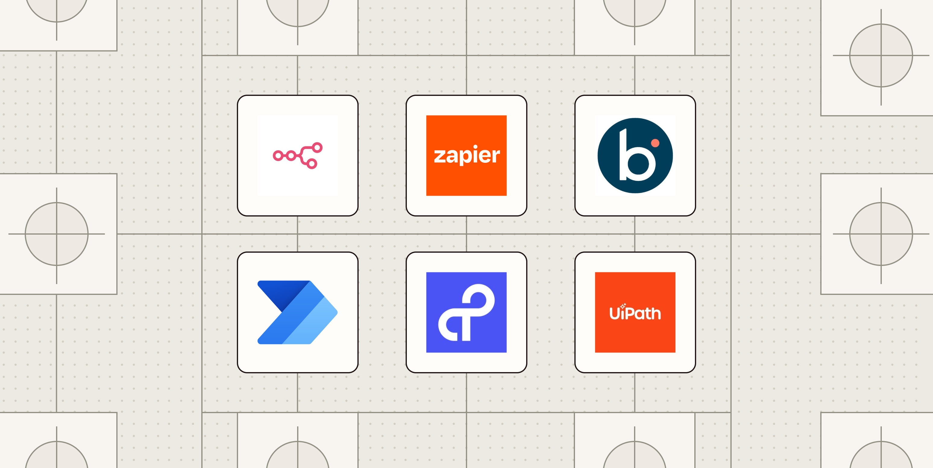 Hero image with the logos of the best low-code automation platforms