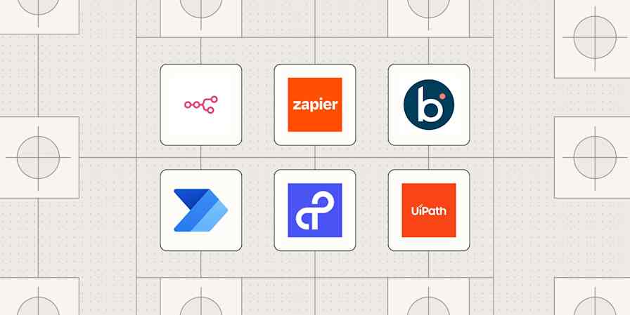 Hero image with the logos of the best low-code automation platforms