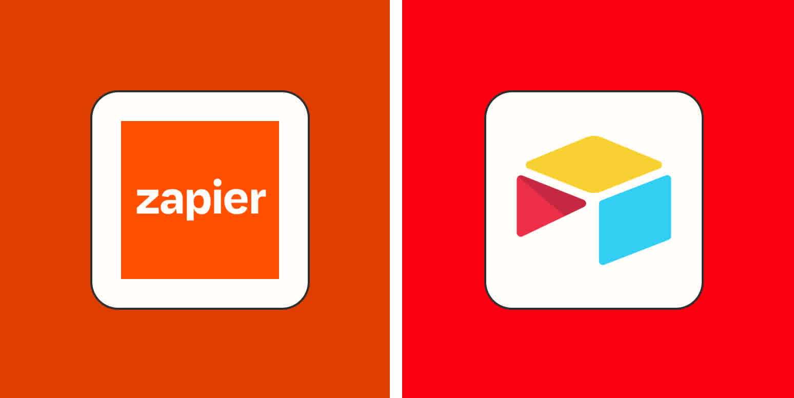 Hero image with the logos of Zapier and Airtable