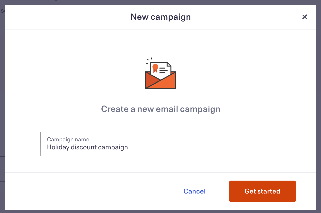 Creating a new email campaign in Eventbrite