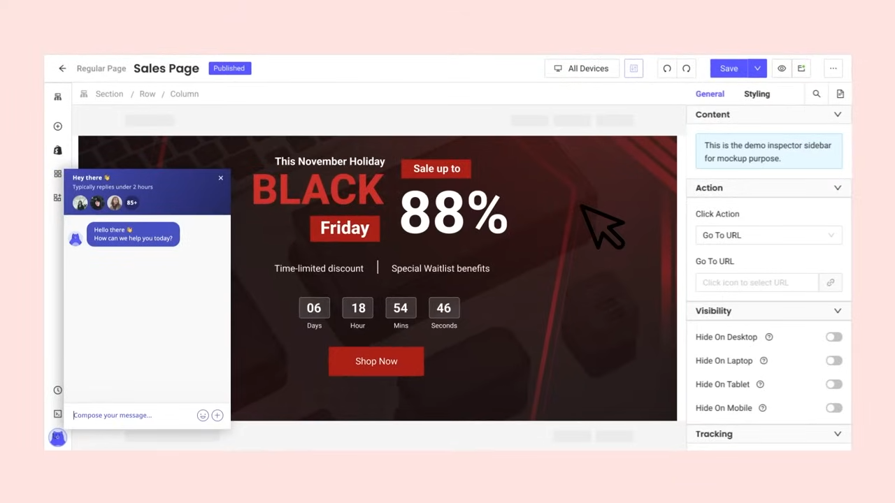PageFly, our pick for the best Shopify app for landing pages