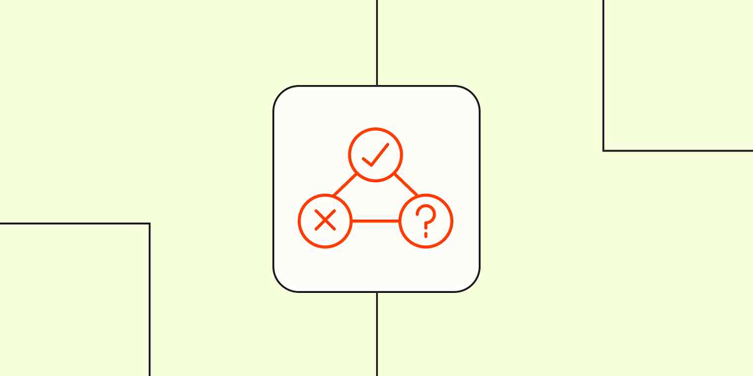 Hero image with a logo representing decisions