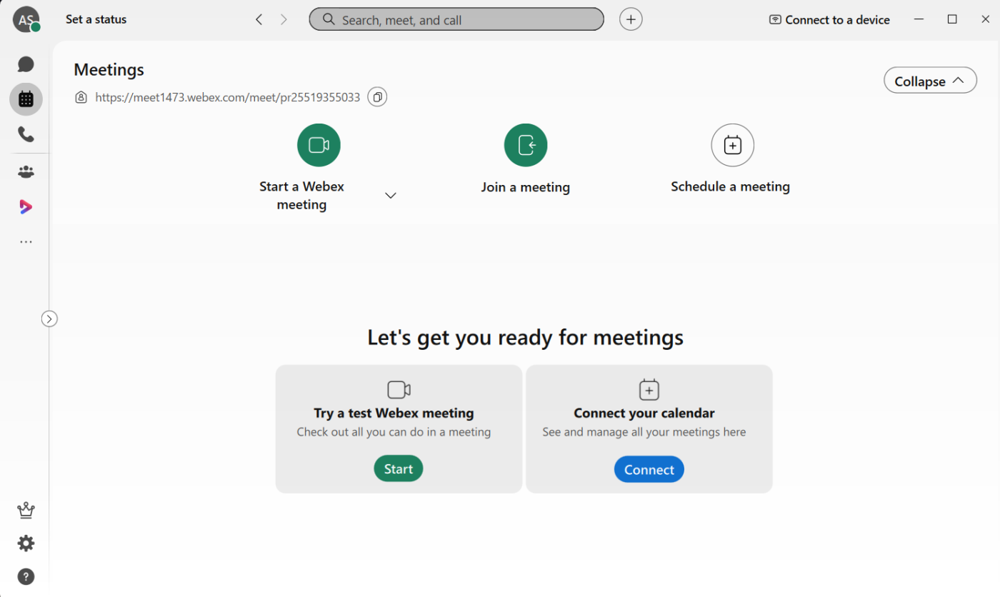 Screenshot of Webex