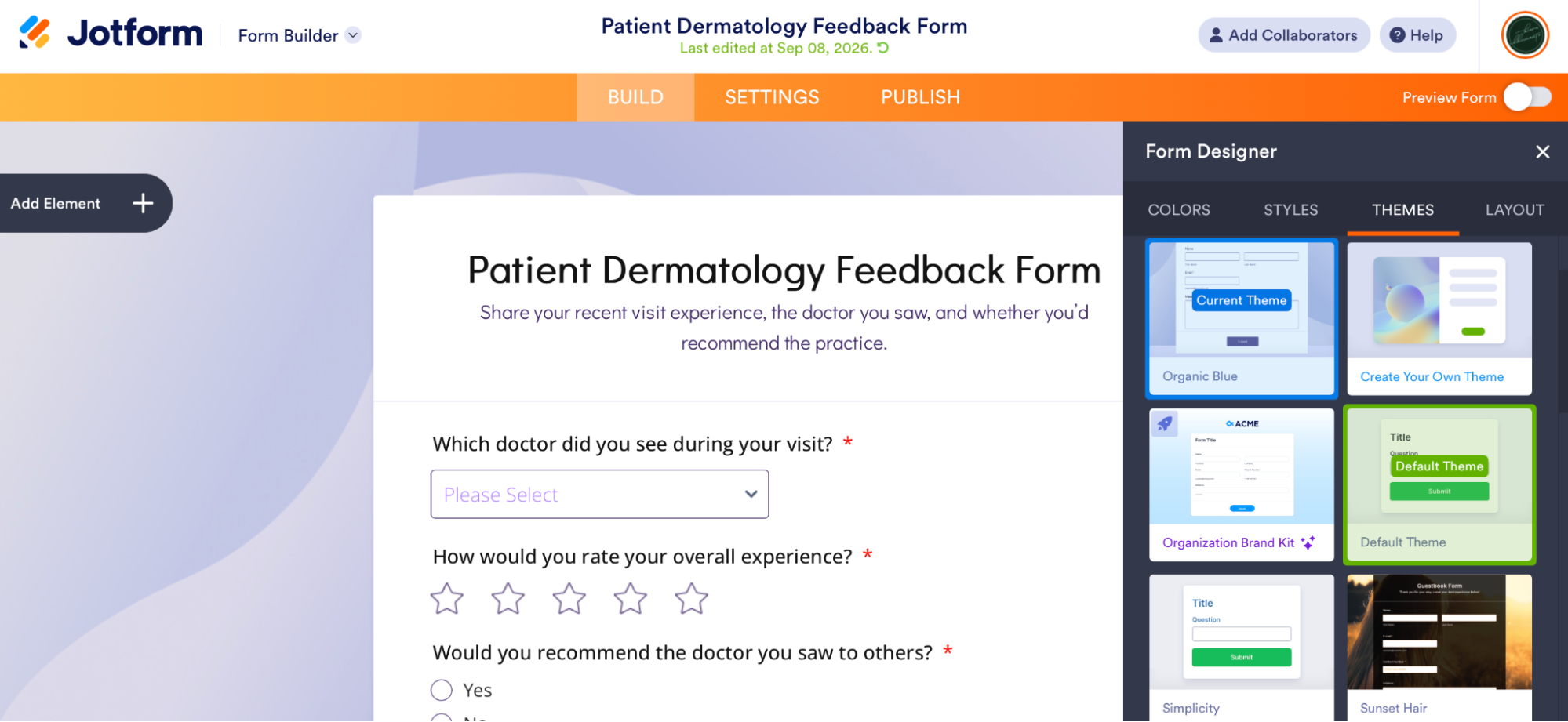 Jotform, our pick for the best Google Forms alternative for starting from a template.