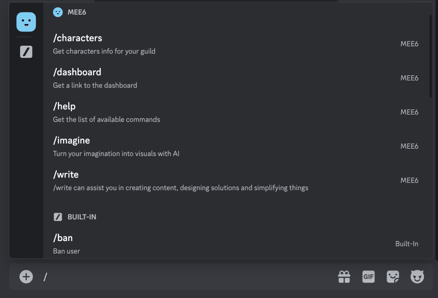 Image showcasing additional Discord bot commands