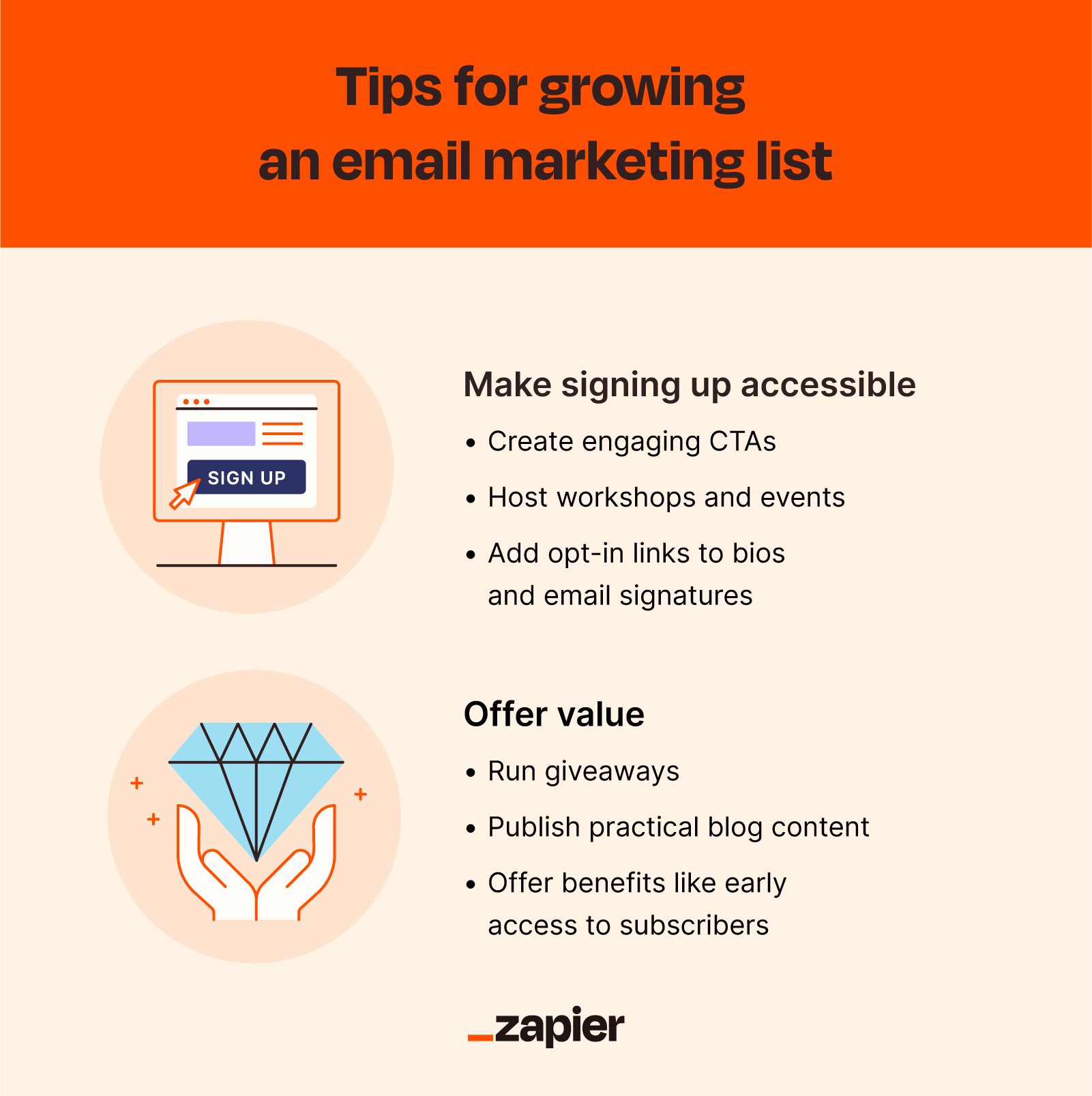 How to build an email marketing list [2023] | Zapier