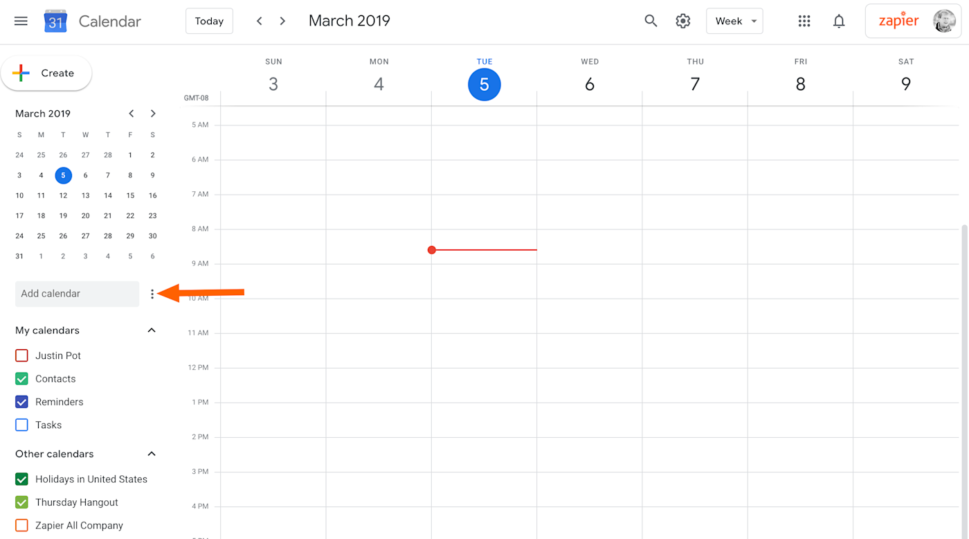 Google Calendar button