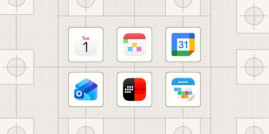 A hero image with the logos of the best calendar apps for iPhone