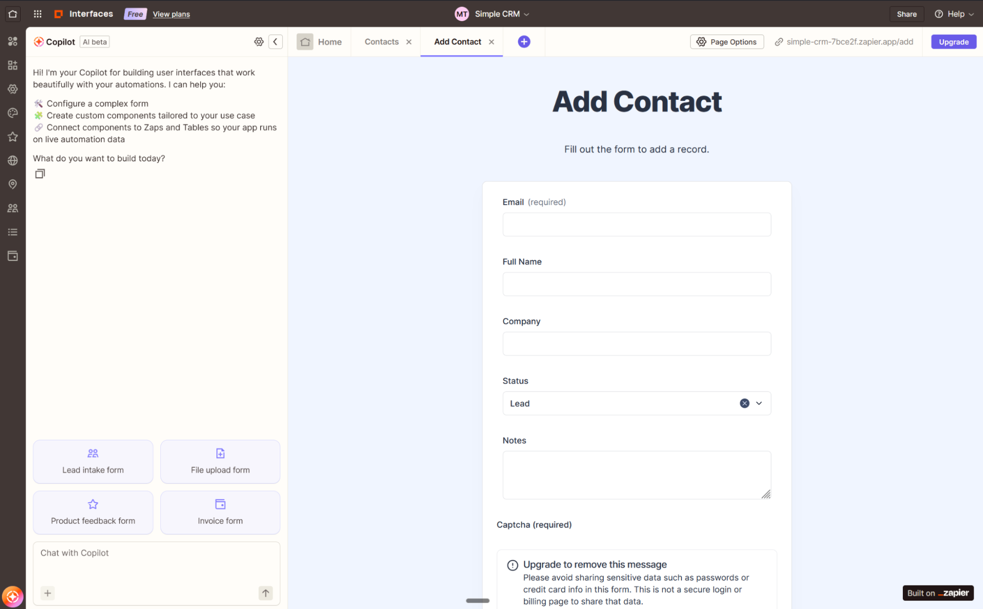 Zapier, our pick for the best free CRM for building your own customizable, automation-first CRM