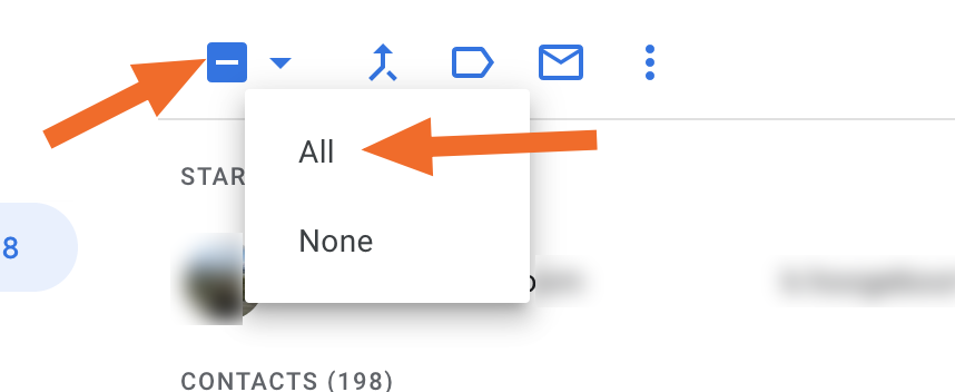 Select all in Google Contacts