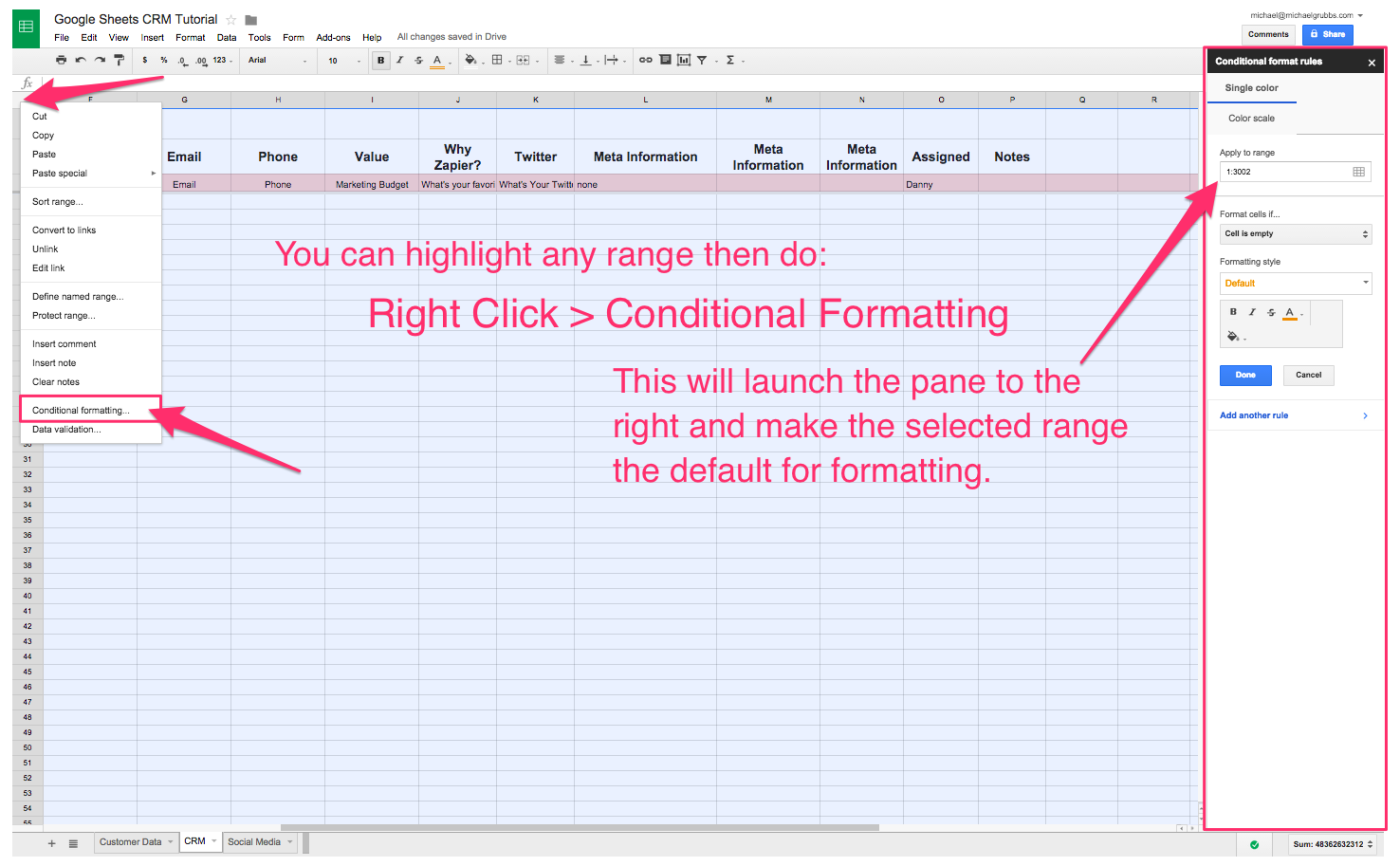 conditional formatting