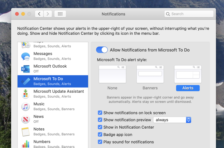 Notifications on your Mac